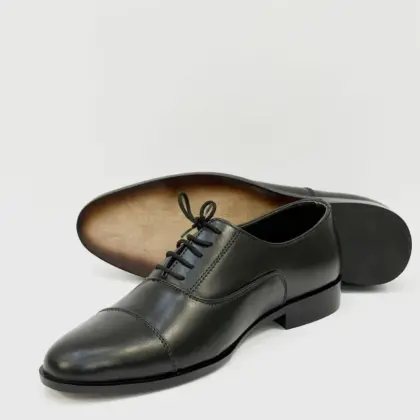 Men's Black Leather Formal Dress Shoes – Handcrafted with Leather Inner & Leather Sole