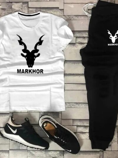 Men's Black Cotton Graphic Sublimation Track Suit Set
