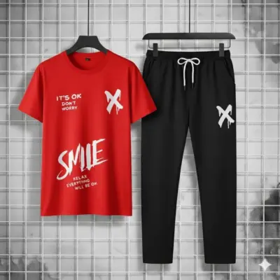 Buy Men’s Printed Polyester Track Suit – Premium 2 Pcs Set