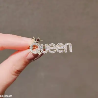 Beautiful Queen Name Golden Alloy Brooch