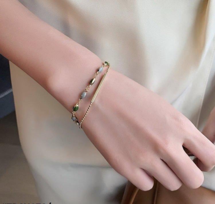 1 Pc Gold Plated Beads Charm Bracelet for Women – Golden Alloy Bracelet