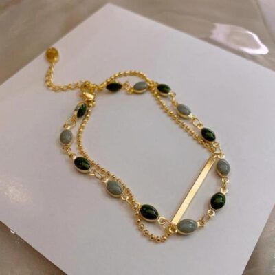 1 Pc Gold Plated Beads Charm Bracelet for Women – Golden Alloy Bracelet