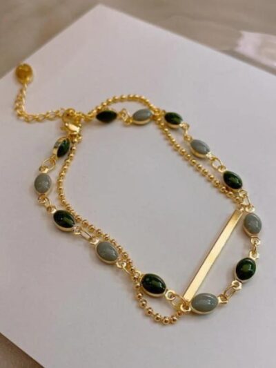 1 Pc Gold Plated Beads Charm Bracelet for Women – Golden Alloy Bracelet