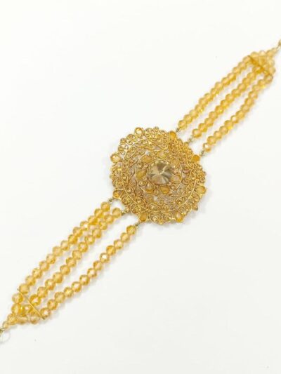1 Pc Women’s Golden-Plated Beads Bracelet – Adjustable Alloy Jewelry