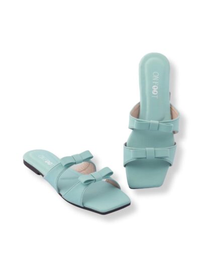 Bowtica Women’s Sky Blue Rexine Flats – Fancy, Formal & Casual Wear