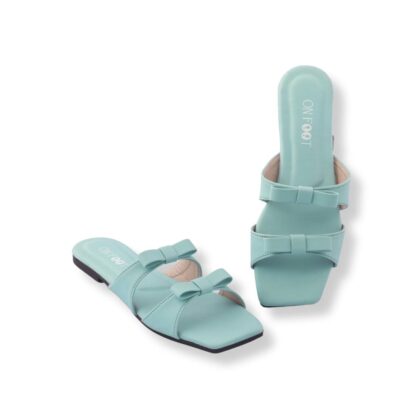 Bowtica Women’s Sky Blue Rexine Flats – Fancy, Formal & Casual Wear