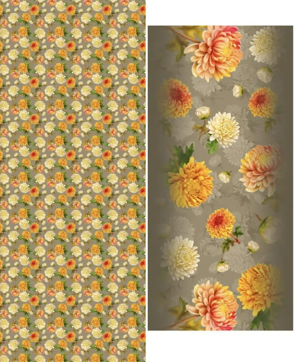 Off White 3-Piece Women’s Unstitched Printed Lawn Suit – Shirt, Trouser & Digital Print Dupatta