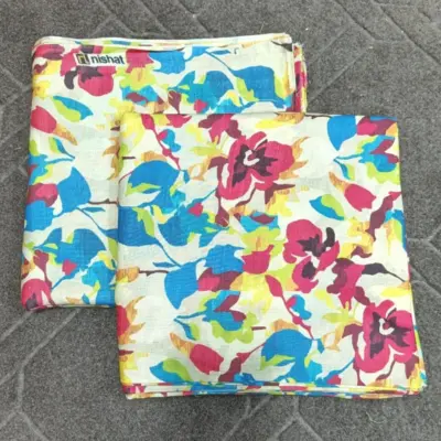 Women’s 2 Pcs Unstitched Swiss Lawn Digital Print Suit – Off White | Printed Shirt & Trouser (2.25 Gazz Each)