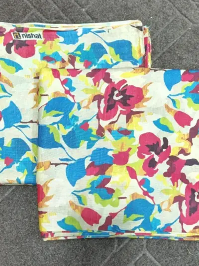 Women’s 2 Pcs Unstitched Swiss Lawn Digital Print Suit – Off White | Printed Shirt & Trouser (2.25 Gazz Each)
