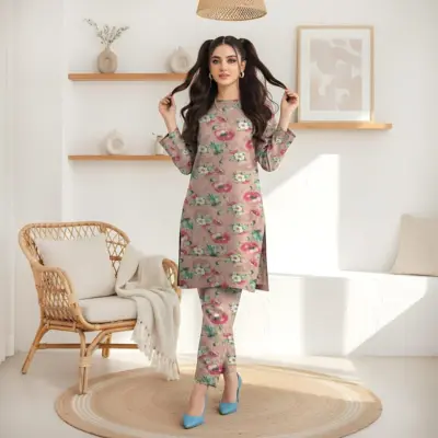 Women’s 2-Piece Unstitched Lawn Printed Suit – Multicolor | 2.5 Gazz Shirt & Trouser