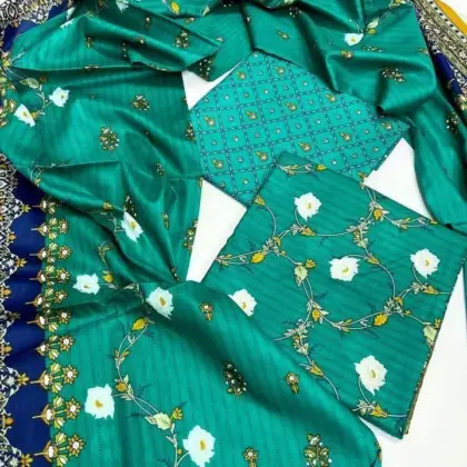 Jazmin 3-Piece Women’s Unstitched Printed Lawn Suit – Multicolor Summer Collection 2026