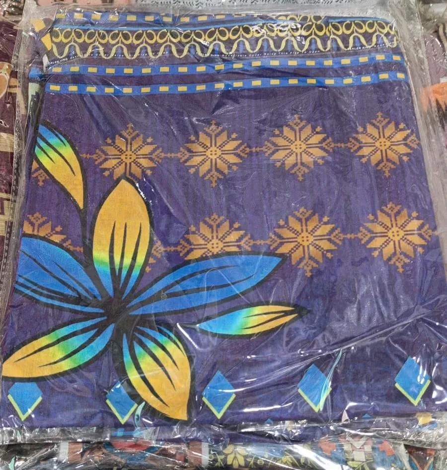 3 Pcs Women’s Unstitched Printed Lawn Suit with Cotton Trouser and Bamber Dupatta – Blue