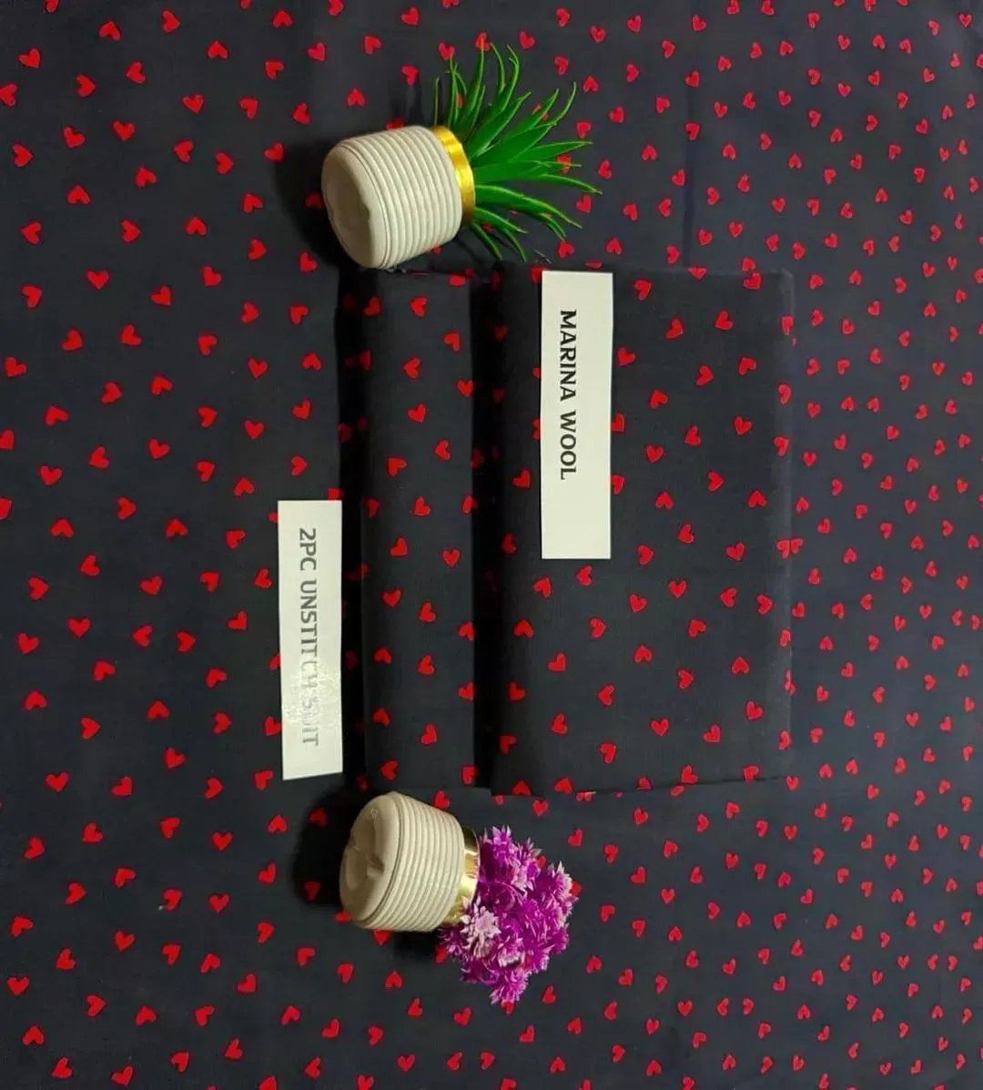 2 Pcs Women’s Unstitched Printed Cotton Suit – Black