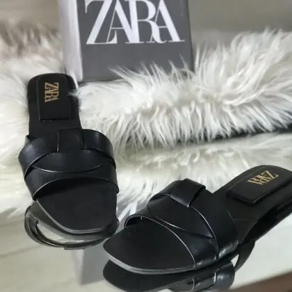 Women’s Fancy Synthetic Leather Flats Black Embellished