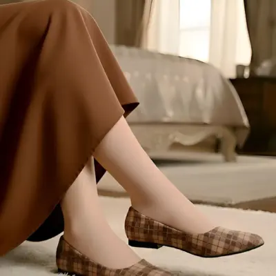 Sleek Soul 043 Lite Brown Women’s Rexine Printed Pumps – Brown