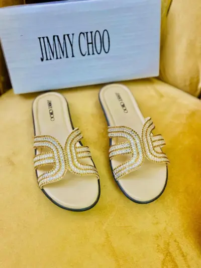 Women’s Fancy Synthetic Leather Flats Off White Embellished