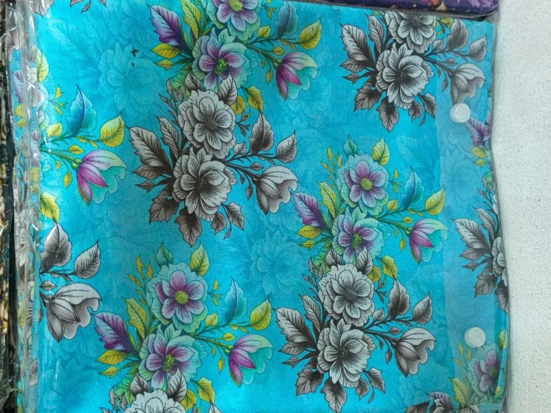 Generic Women’s 2-Piece Unstitched Printed Lawn Suit – Green | 2.5 Gazz Shirt & Trouser