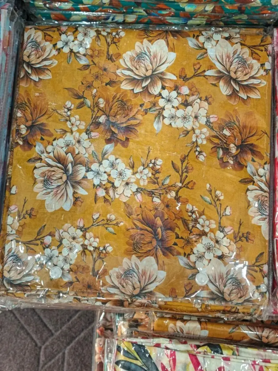 Women’s 2-Piece Unstitched Lawn Printed Suit – Mustard | 2.5 Gazz Shirt & Trouser