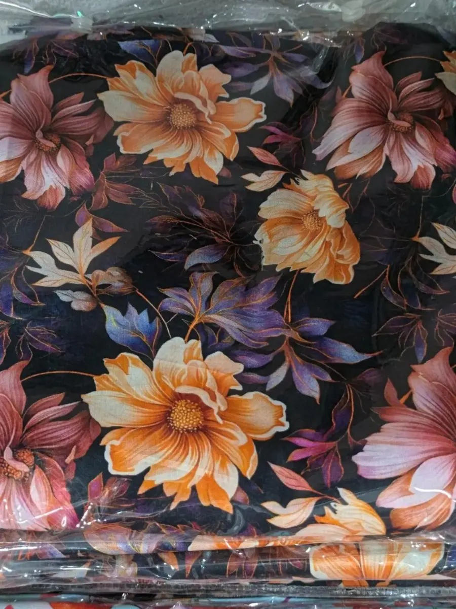 Women’s 2-Piece Unstitched Lawn Printed Suit – Black | 2.5 Gazz Shirt & Trouser