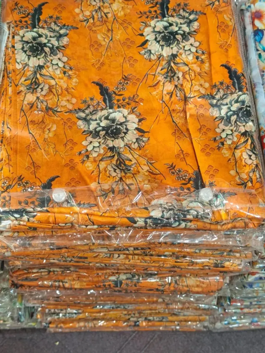 Women’s 2-Piece Unstitched Lawn Printed Suit – Mustard | 2.5 Gazz Shirt & Trouser