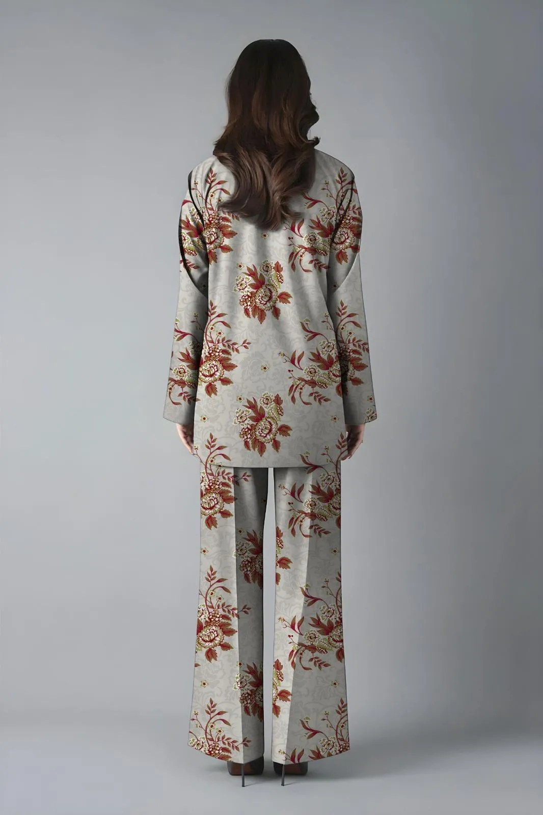 2 Pcs Women’s Unstitched Printed Lawn Suit Off White