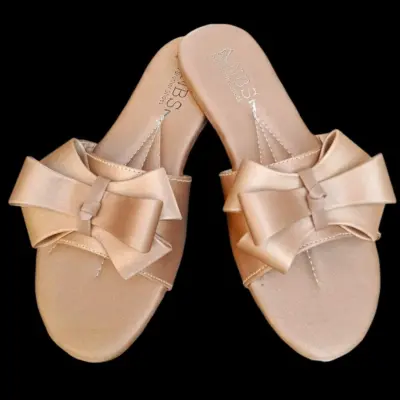 Women’s Synthetic Leather Fancy Flats Golden Rhinestone