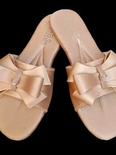 Women’s Synthetic Leather Fancy Flats Golden Rhinestone