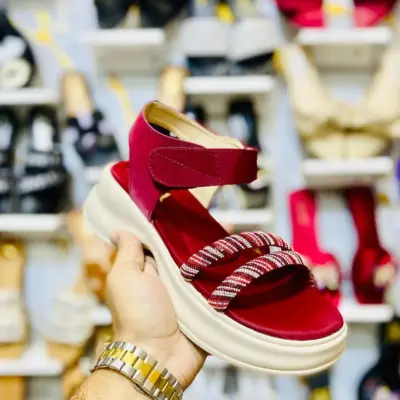 Women’s Casual PU Leather Sandals Red