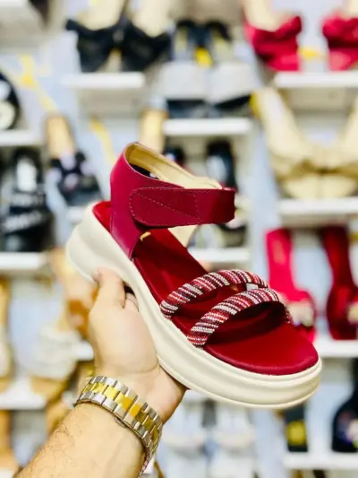 Women’s Casual PU Leather Sandals Red