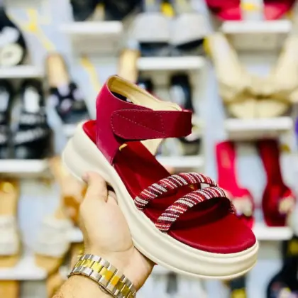 Women’s Casual PU Leather Sandals Red