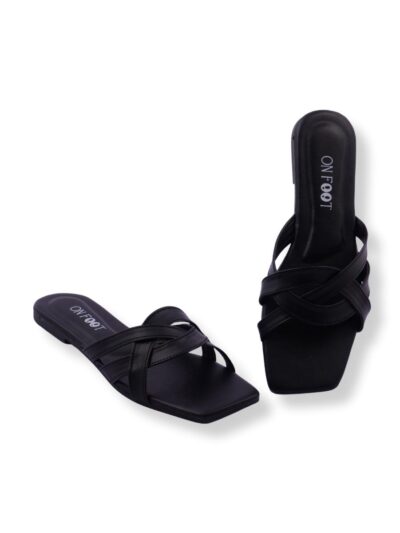 Women’s Black Rexine Fancy Plain Flats – Formal & Casual Wear