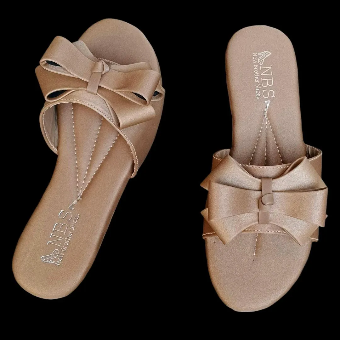 Women’s Synthetic Leather Fancy Flats Golden Rhinestone