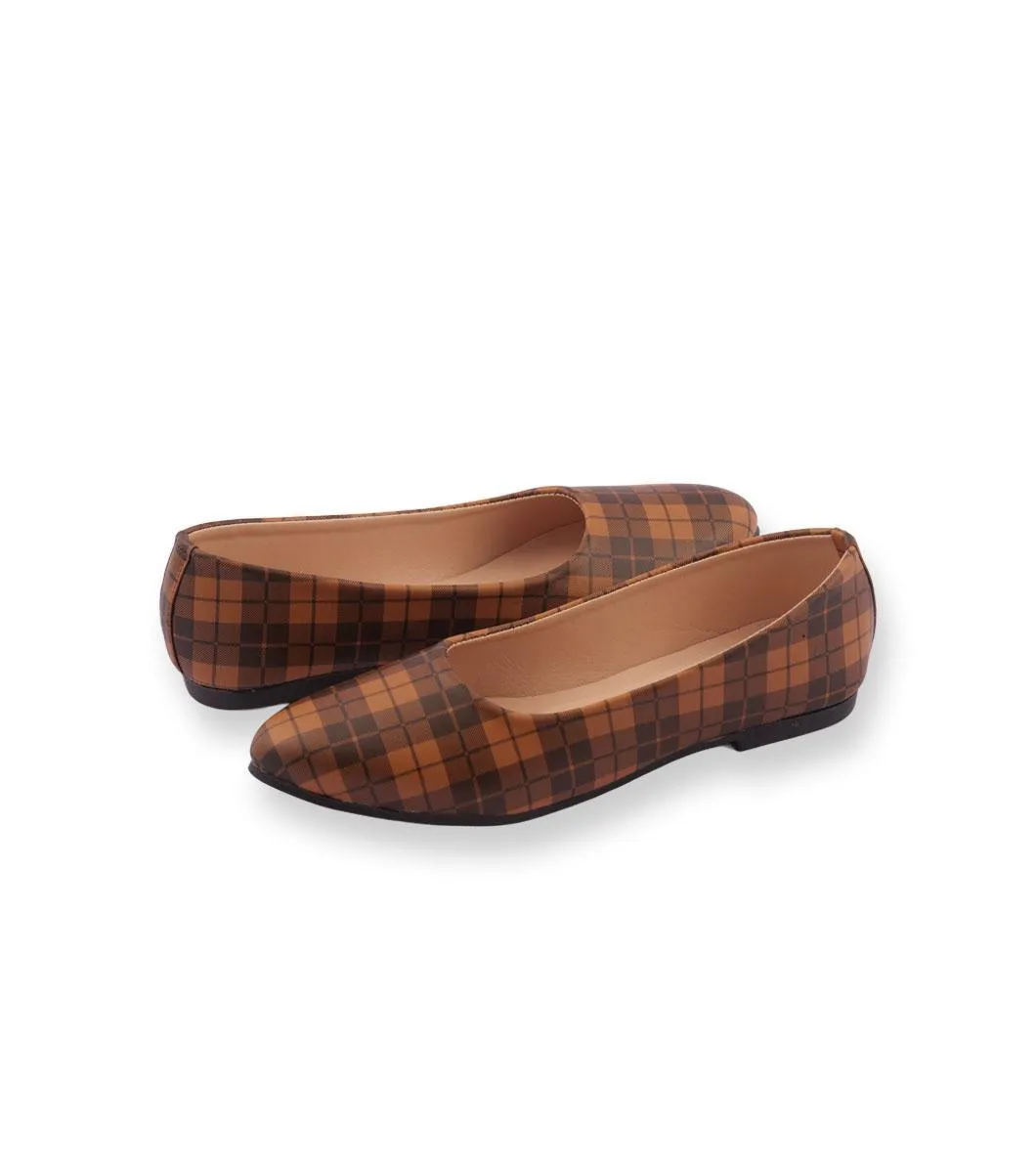 Sleek Soul 043 Dark Brown Women’s Rexine Printed Pumps – Brown