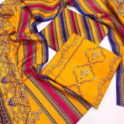 Jazmin 3-Piece Women’s Unstitched Printed Lawn Suit – Multicolor Summer Collection 2026