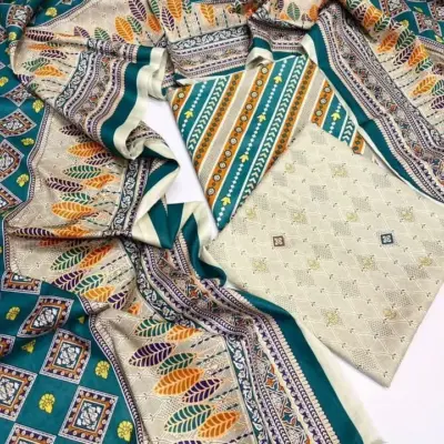 Jazmin 3 Pcs Women’s Unstitched Digital Printed Lawn Suit 2026 – Multicolor Summer Collection (Shirt, Trouser & Dupatta)