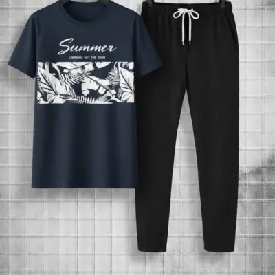 Buy Premium SUMMER Micro Interlock Printed Track Suit – Blue