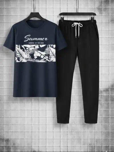 Buy Premium SUMMER Micro Interlock Printed Track Suit – Blue
