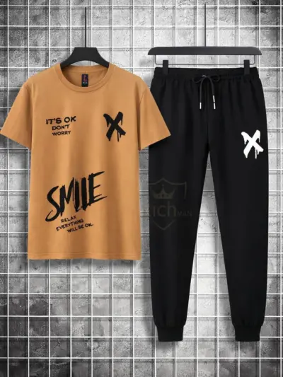 Buy Trendy Logo-Printed Summer Tracksuit for Men – Premium Quality
