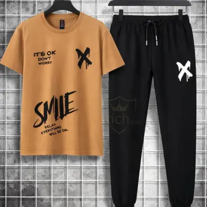 Buy Trendy Logo-Printed Summer Tracksuit for Men – Premium Quality