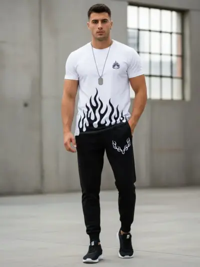 Buy 2 Pcs Men’s Polyester Printed Track Suit – Premium Quality