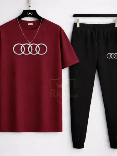 Buy Premium Audi-Logo Printed T-Shirt & Trouser Set – 2 Pcs