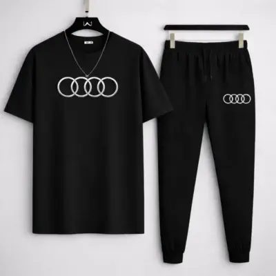 Buy Premium Audi-Logo Printed T-Shirt & Trouser Set Online