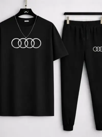Buy Premium Audi-Logo Printed T-Shirt & Trouser Set Online