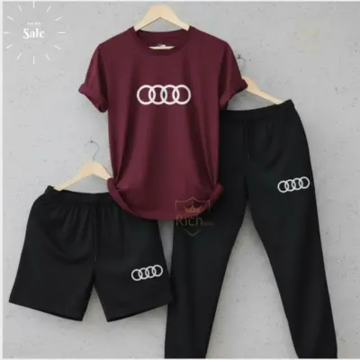 Buy Audi Logo Summer Tracksuit Set – Pack of 3 for Men