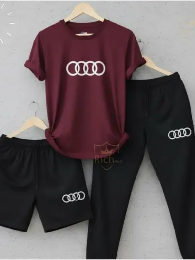 Buy Audi Logo Summer Tracksuit Set – Pack of 3 for Men
