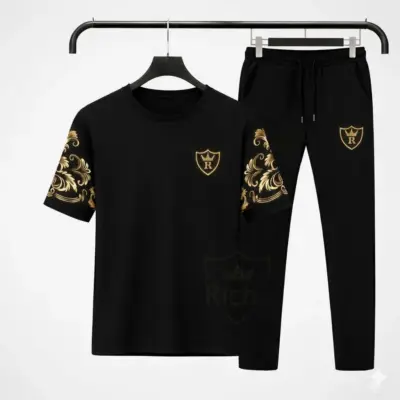Buy RichMan Royal Summer Tracksuit Set – Premium Cotton T-Shirt & Trouser