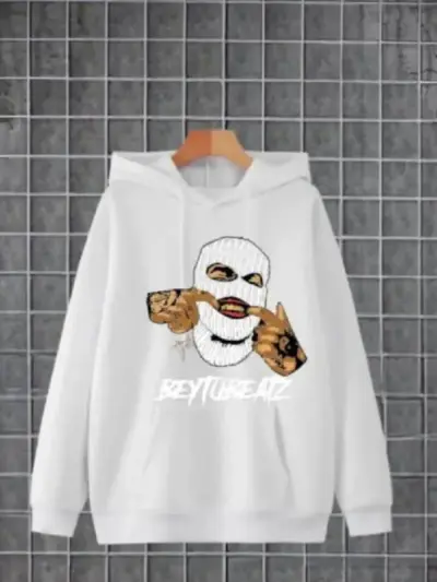 Buy Men's Fleece Printed Hoodie – Premium White Hoodie