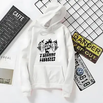 Buy Premium Men's Fleece Printed Hoodie – White