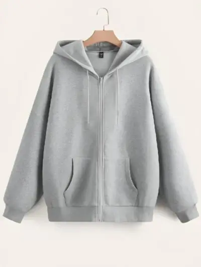 Buy Premium Men’s Fleece Printed Hoodie – Grey Comfort