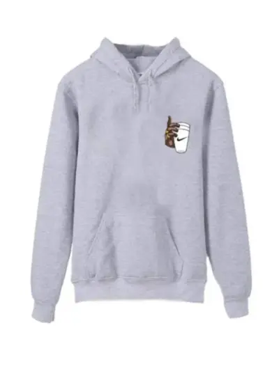 Buy Premium Men's Fleece Printed Hoodie – Grey
